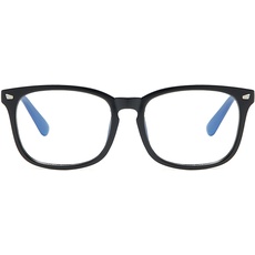 MAGIMODAC Blaulichtfilter Lesebrille groß Damen Herren Computerbrille Lesebrillen Sehhilfe Brille Computer-Lesebrillen mit/ohne Stärke (Hell schwarz, 4.00)