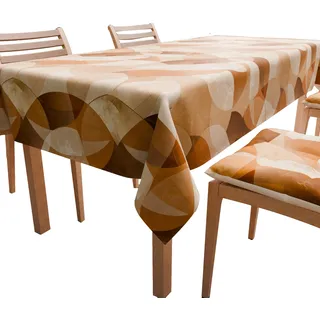 Petti Artigiani Italiani - Tischdecke, Küchentischdecke aus Mikrofaser, schmutzabweisend, Kreis, beige, für 4 Plätze (140 x 140 cm), 100% Made in Italy