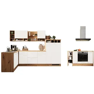 Respekta Winkelküche L-Form 310 cm Weiß