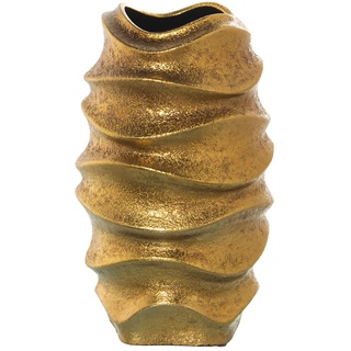 Tischvase aus Keramik in Gold, 22 x 34 cm