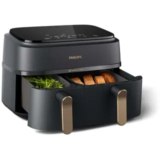 Philips Dual Basket Airfryer NA352/04 inkl.  Rost mit zwei Ebenen und Spießen