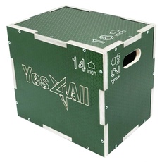 Yes4All HL1V 3-in-1 Aufbewahrungsbox aus Holz, rutschfest, Grün, 40.6 x 35.5 x 30.5 cm, 6 Rings