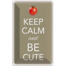 Blechschild 20x30 cm - Keep Calm and be cute Tomate