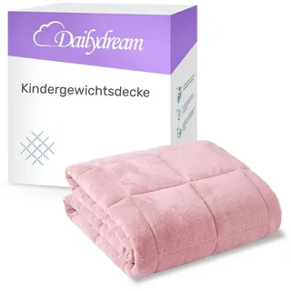 DAILYDREAM Kinder Gewichtsdecke | 104x150 | 3,2 kg | kuschelig rosa | aus 100% Polyester | mit Glasperlenfüllung | schwere Decke zum Schlafen | Weighted Blanket | Therapiedecke | 35-55 kg