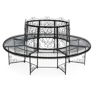 DanDiBo Ambiente Rundbank XXL 200 x 100 x 200 cm Schwarz