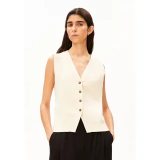 STRICKWESTE MIT KNOPFLEISTE | Bio-Baumwoll-Mix - beige (M)