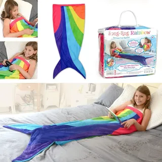 Snug Rug Kuscheldecke Meerjungfrau Meerjungfrauen-Schwanz Fleece-Decke Regenbogen-Design, extrem weich