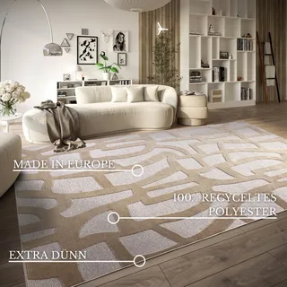 Villeroy & Boch Therese Kurzflorteppich 160 x 230 cm Beige/Weiß