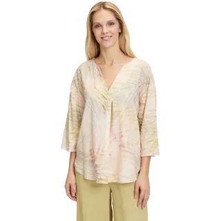 Cartoon Leinenbluse mit V-Ausschnitt