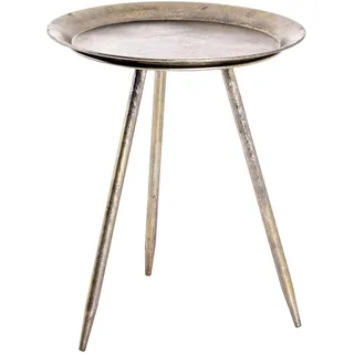Haku-Möbel Beistelltisch rund Bronze Metall runder Couchtisch Tisch antik-bronze D:47 cm H:39cm