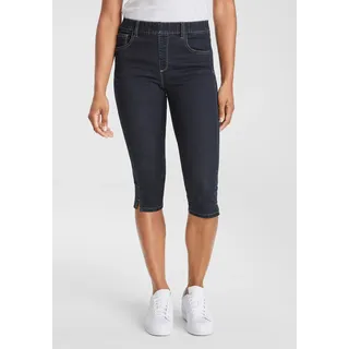 Caprijeans ARIZONA "Ultra-Stretch", Damen, Gr. 36, N-Gr, blau (rinsed), Denim/Jeans, Obermaterial: 74% Baumwolle, 24% Polyester, 2% Elasthan, Basic, skinny fit 3/4-Länge, Jeans Caprijeans, extra-eng geschnittene Beinform, hoher Bund, in Capri-Länge