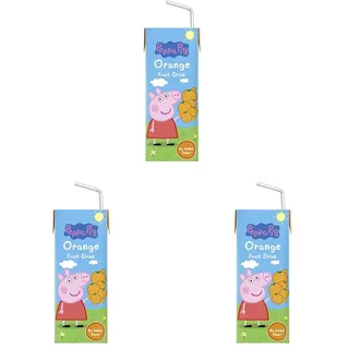 Peppa Pig Orange Fruchtsaft, leckerer Saft für Kinder, mit Strohhalm, ohne Zuckerzusatz, Dreierpack (3x200ml) (Packung mit 3)