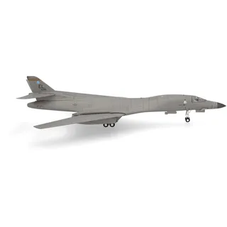 Herpa Modellflugzeug U.S. Air Force Rockwell B-1B Lancer - 37th Bomb SQN, Ellsworth AB Alien with an Attitude - 86-0108, Miniatur im Maßstab 1:200, Sammlerstück, Flugzeug Modell mit Standfuß, Metall