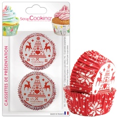Unbekannt SCRAPCOOKING 5088 Weihnachten 36 Stück Muffinförmchen Papier geeignet im Kontakt Lebensmittel Mehrfarbig 16 x 10,6 x 2,5 cm