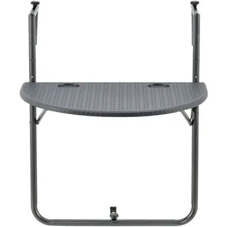 [en.casa] Cicala Balkonhängetisch 84 x 60 x 64 cm Dunkelgrau