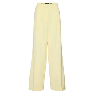 VERO MODA Damen Weite Stoffhose Culotte Palazzo Marlene Business Pants VMTROIAN Größe: M / 32L - Gelb