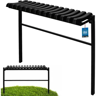 KOTARBAU® Friedhofsbank klappbar 78 cm zum Eingraben Gartenbank wetterfest Metall Sitzbank outdoor für Friedhof Parkbank wetterfest Gartenbank Kunststoff wetterfest Stahl pulverbeschichtet - Schwarz
