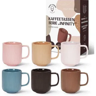 Handgemachte Keramikbecher Set, 420ml, Pastellfarben, Gelb Grün Blau
