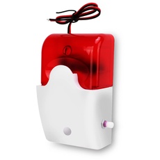 Sonew Sicherheitswarnleuchte, Hörbares und Rotes Licht Blinkender Alarm Schlagfest, 110dB Sirene und 150 Mal/min Blinkend, Lautstärke Einstellbar(12V)