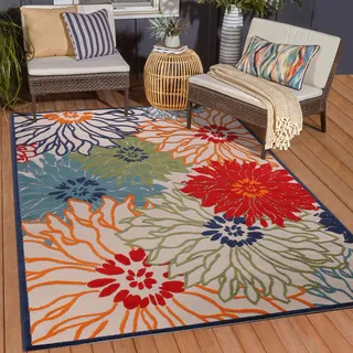 Sanat Floral 2 Outdoor-Teppich 120 x 170 cm Bunt