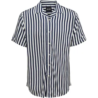 ONLY & SONS Herren Onswayne Striped Viscose Shirt Noos Freizeithemd, Dress Blues, XL EU