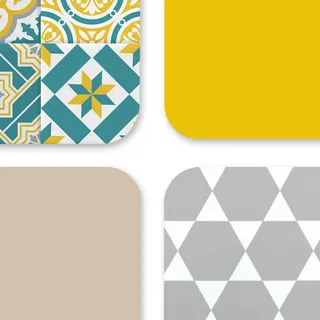 Vénilia Tischsets Marrocan Summer - 4 Stück - lebensmittelecht - 59140 | Platzsets abwaschbar, Platzdeckchen, Tischunterlage, Tischmatten Esstisch