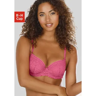 Schalen-BH LASCANA "Luciana", Damen, Gr. 95, Cup F, pink, Spitze, Obermaterial: 89% Polyamid, 11% Elasthan, BHs Schalen-BH, aus zarter Spitze, Dessous