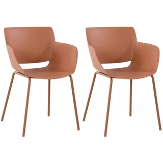 CLP Stuhl 2er Set Kunststoff Terracotta , 58x80x54 cm , Esszimmer, Stühle