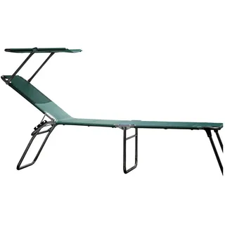 Fiam Dreibeinliege , Grün, Alufarben , Metall, Textil , 58x42x190 cm , wetterfest, UV-beständig, klappbar , Gartenmöbel, Gartenliegen, Sonnenliegen