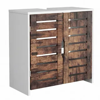 VCM Waschbeckenunterschrank Flonali 60 x 60 cm Weiß/Eichefarben