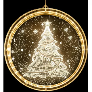 Weihnachten Dekorative Fenster Licht Warmweiß Hängende Weihnachtsbeleuchtung 3D Weihnachtsbaum Hintergrund Weihnachtsdeko Lichter für Innen Weihnachtsfeier Party Terrasse Christmas Decoration