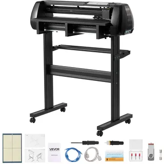 Vevor Vinylschneidemaschine mit 72 cm max. Zufuhrbreite & Doppelklingen & LED-Anzeige, einstellbares Vinyl-Schneideplotter-Set mit Signmaster-Software, kompatibel mit Windows und macOS