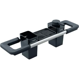 BLANCO Worktop Organizer Main Set | Ausziehbare Schiene 396-440mm für Spülen | Küchenutensilien perfekt organisiert | Seifenspender für Spülmittel, Reinigungscontainer & Abtropfschale