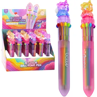 Einhorn-Mehrfarben-Automatikstift für Kinder, 10-in-1
