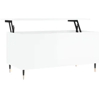 vidaXL Couchtisch Hochglanz-Weiß 90x44,5x45 cm Holzwerkstoff - Weiß