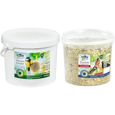 Dehner Natura Wildvogelfutter, Meisenknödel, mit Netz, 100 Stück (10 kg) & Natura Wildvogelfutter, schalenfreies Streufutter, 3.6 kg