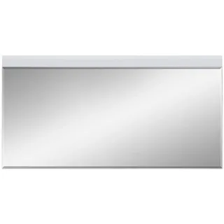 Livetastic Wandspiegel , Weiß , Glas, Holzwerkstoff , rechteckig , 130x67x2 cm , Facettenschliff , Garderobe, Garderobenspiegel