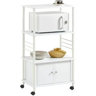 SoBuy Küchenwagen Weiß - Holzwerkstoff, 60x114x40 cm, Esszimmer, Servierwagen