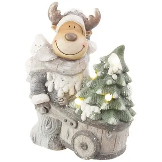 Figur Rentier Weihnachten Mit Cariola Und LED