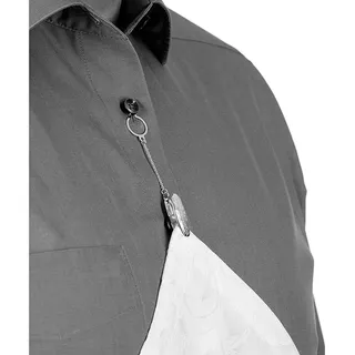 Serviettenhalter für Knopfloch | Serviettenclip | Hochglanz versilbert | L 10 cm | Eleganter Schutz | Inkl. Geschenkbox