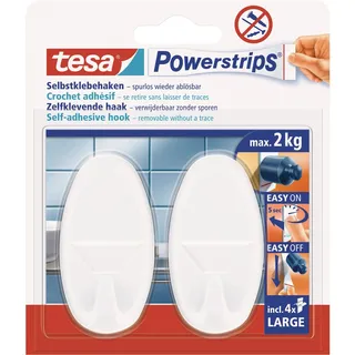Tesa Garderobenhaken Tesa Oval Weiß