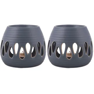 pajoma Keramik Duftlampe ''Simple'' in blau, Höhe 8 cm (Packung mit 2)