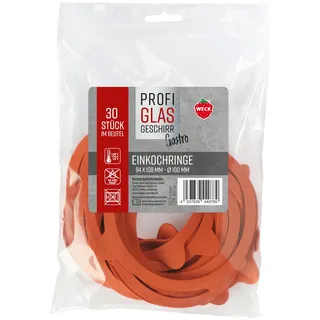 Weck 30er Beutel Gummiringe 94 x 108 mm Ø 100 mm (Gummidichtringe, Einkochgläser) 76135, Orange