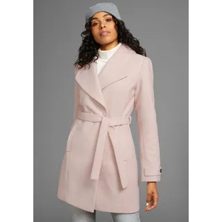 LAURA SCOTT Wollmantel 2 Stk. mit Reverskragen und Gürtel, rosa