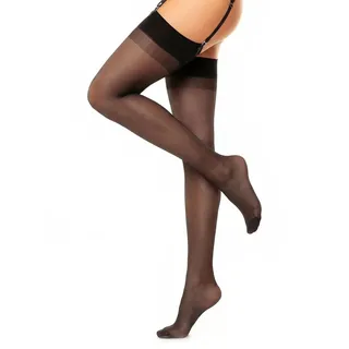 GLAMORY Damen Strapsstrümpfe Perfect 20 DEN, Schwarz (Schwarz), XX-Large (Herstellergröße: 2XL-(52-54))