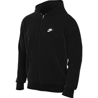 Nike Herren Club Ft Full Zip Jacke, Black/Black/White, M