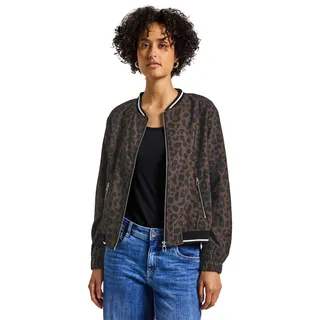 Street One Damen Gemusterter Leo Blouson, Pecan Brown, 38