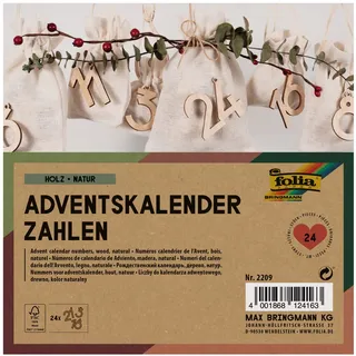Folia Adventskalender-Holzzahlen natur 2021 2209