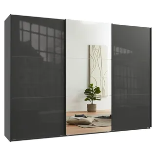 luma-home Schwebetürenschrank 3-türig 300 x 216 x 65 cm Anthrazit