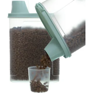 Citylife 2er-Pack Luftdichte Hundefutter Vorratsbehälter Wasserdichter Aufbewahrungsbehälter für Katzenfutter mit Messbecher Futtercontainer Aufbewahrung 2300ml